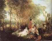 WATTEAU, Antoine A Love Festival oil on canvas